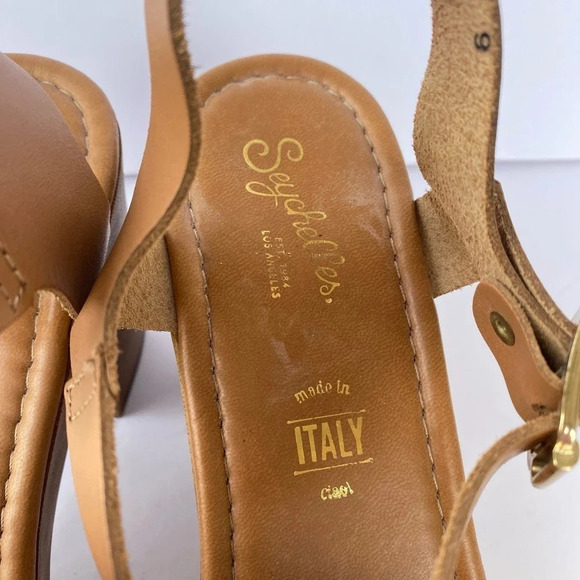 ANTHROPOLOGIE Seychelles Jump For Joy Platform Sandal Beige Python Size 9 - Picture 8 of 9